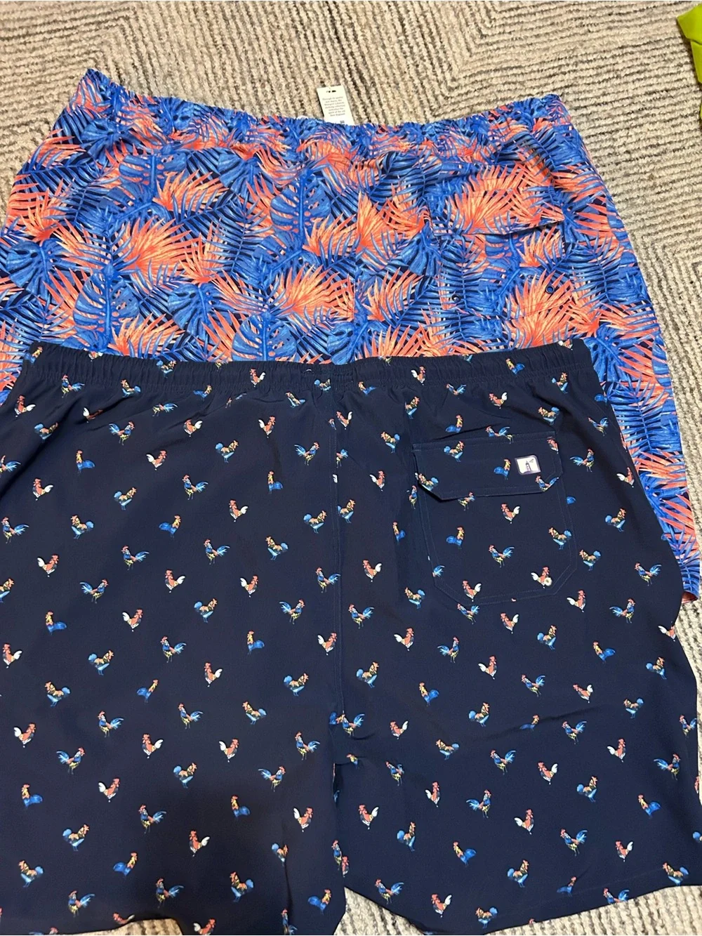 Westport Lifestyle Swim Shorts 3XT Tropical Rooster Print Swim Trunks Lot of 2